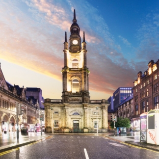 St George's Tron Church of Scotland in Glasgow print – architectural facade with neoclassical design